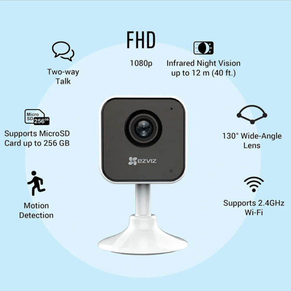Cámara Smart Home Ezviz H1c Full HD 1080p Audio Mic Wifi Detección de Movimiento Interior