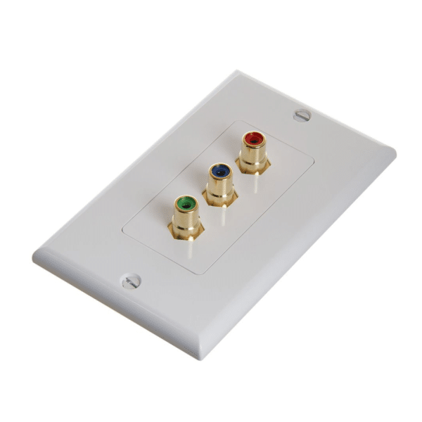 Faceplate Placa Wall Plate 3 Rca Av Audio Hembra