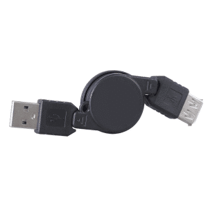 Nuevo Cable De Extension Usb Negro Retractil Hasta 75 Cm
