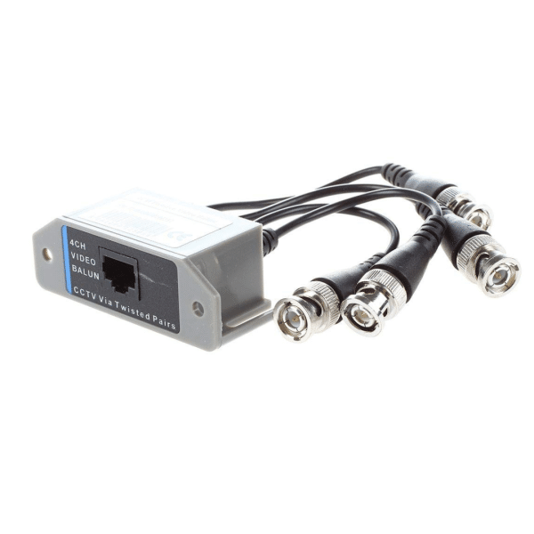 Adaptador Video Balun Pasivo 4 Bnc A Utp Rj45 DVR CCTV