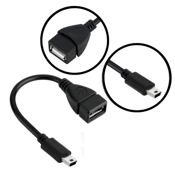 Cable Adaptador De Mini Usb 5 Pines A Usb Hembra