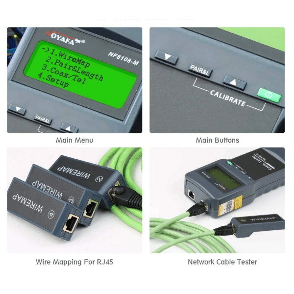 Lan Tester Lcd Cables Red Voz Y Datos Nf-8108N Profesional KIT