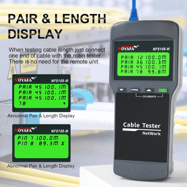 Lan Tester Lcd Cables Red Voz Y Datos Nf-8108N Profesional KIT