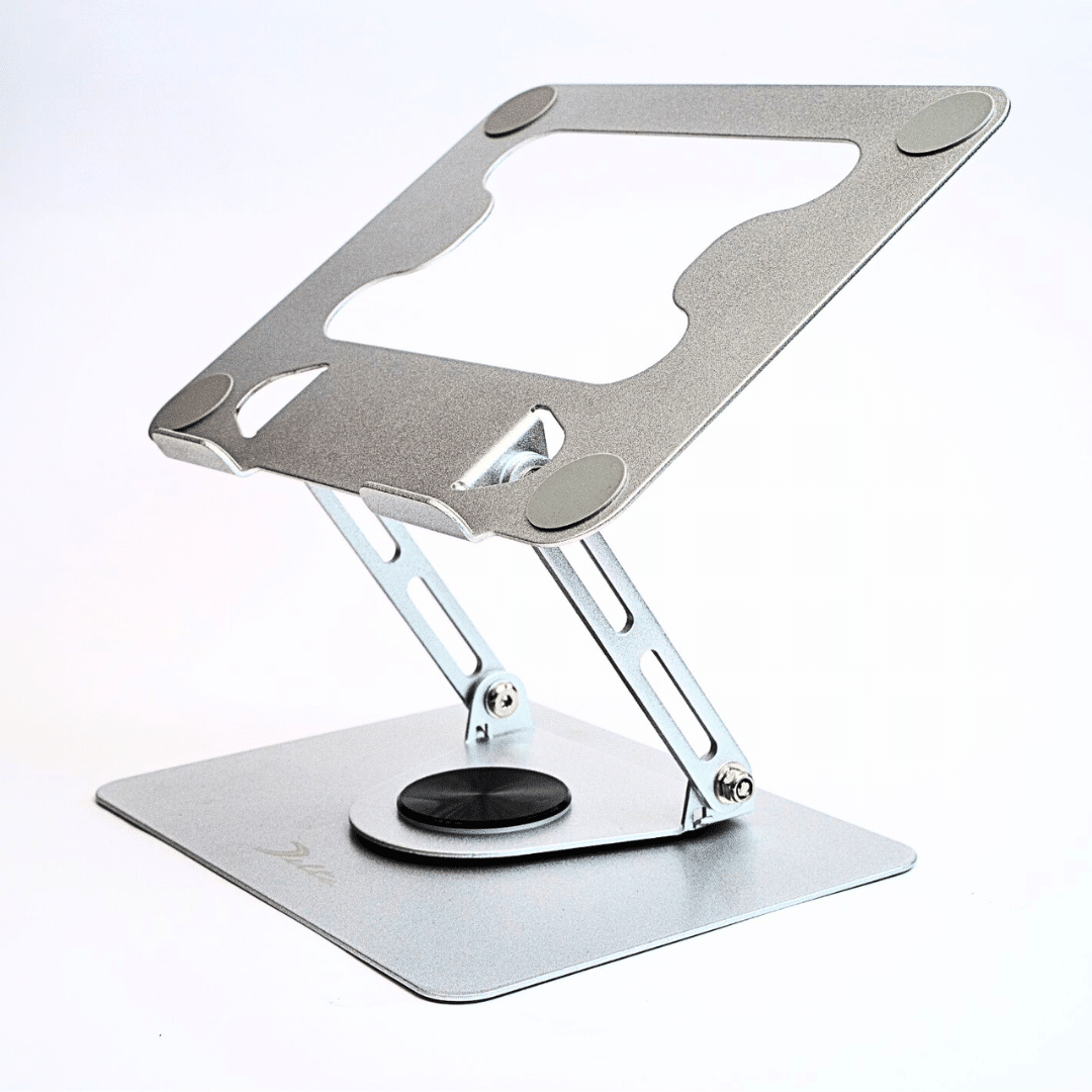 Soporte De Laptop Inclinable Base Aluminio Giratorio 360° Metalico