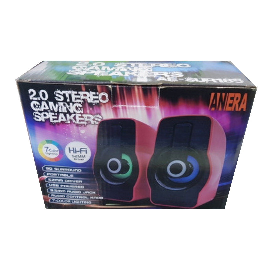 Parlante Gaming Anera Estéreo 2.0 con Cable AE-SUR108