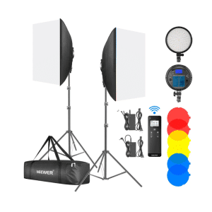 Kit de Iluminacion Neewer Leds Kit 2 Softbox 48W Filtros y Control Remoto