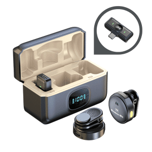 Micrófono Doble Con Entrada tipo C Inalámbrico Clip Magnetico Resistente Dual