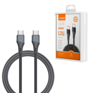 Cable de Carga y Datos LDNIO LC631C 1 Metro 100W USB-C a USB-C Color Negro Tipo Cordon