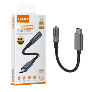 Adaptador LDNIO LS-Y80C USB-C a Hembra 3.5MM Audio de Alta Fidelidad 13CM Tipo Cordon