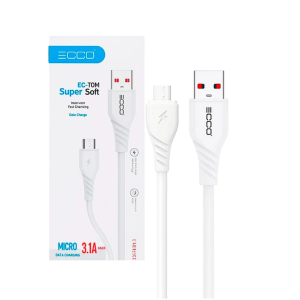 Cable de Carga y Datos CABLE ECCO EC-10M 1 Metro 18W USB-A a Micro USB PVC