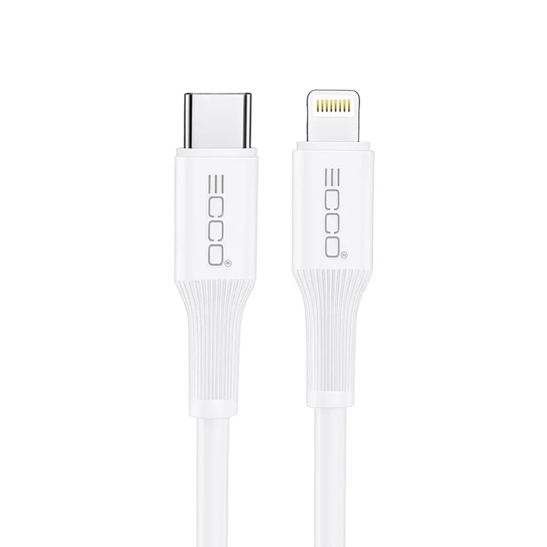 Cable de Carga y Datos ECCO EC-10CI 1 Metro 45W USB-C a Lightning PVC