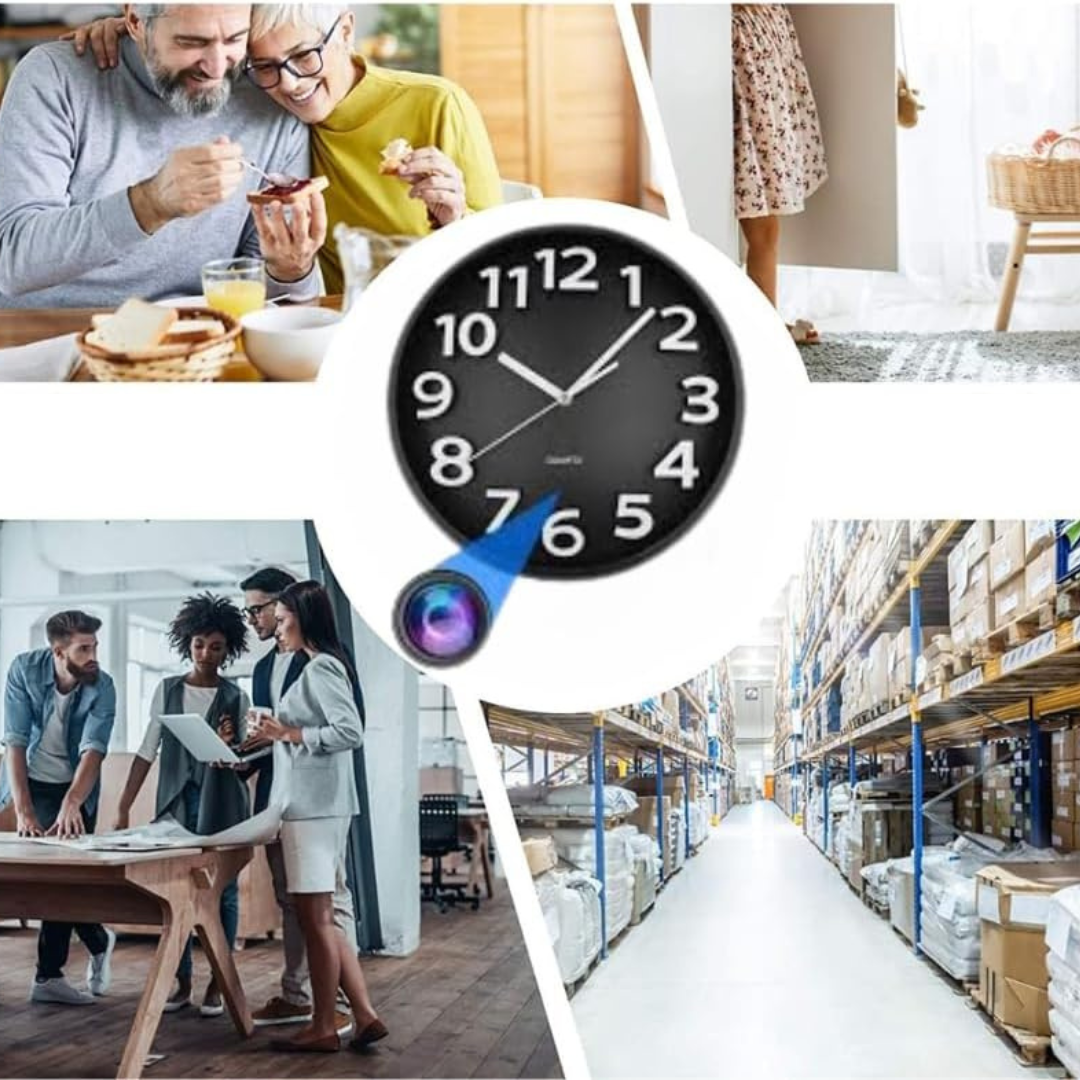 Reloj de Pared HD 1080p con Cámara de Seguridad Wi-Fi